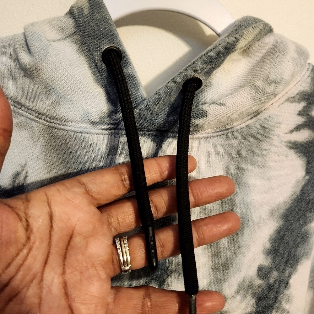 CSG | Women's Tie-Dye Hoodie Sweatshirt Black, Gray and White (Size Large) - Picture 5 of 16
